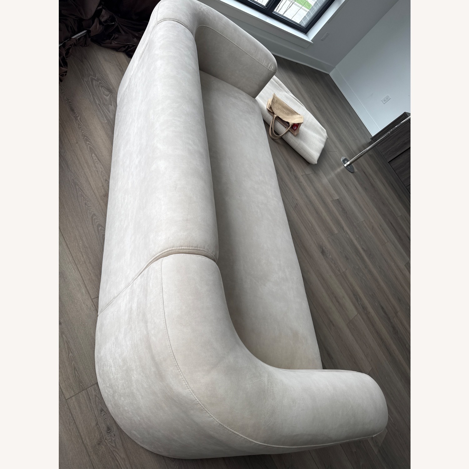 Amazon Acanva Natural Velvet 3+ Seater Sofa - image-4