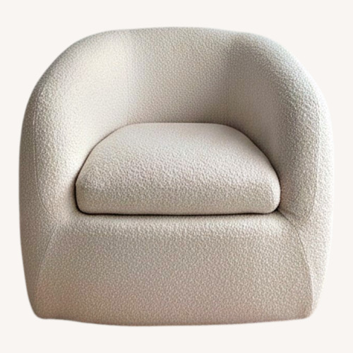 Used Boucle Swivel Barrel Chair Ivory for sale on AptDeco