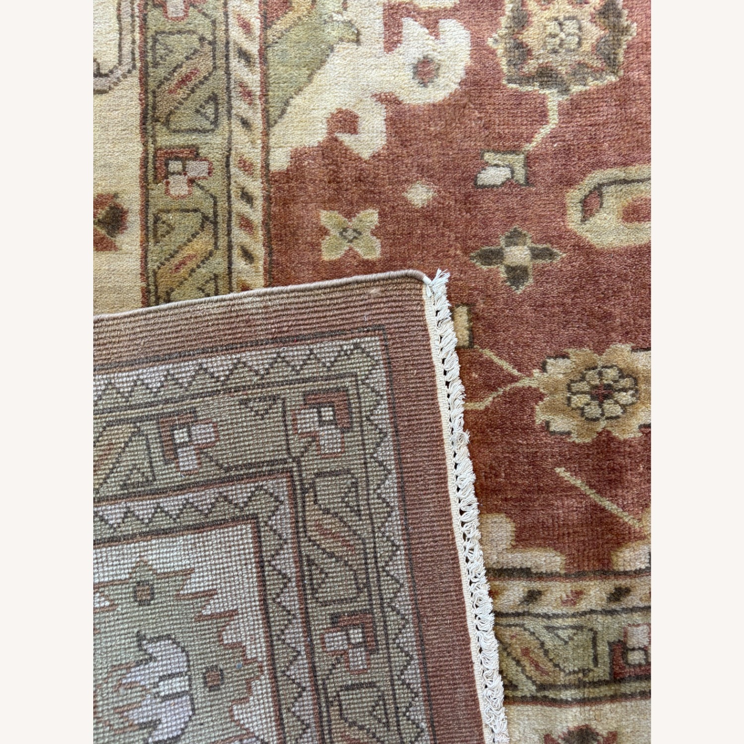 Orange Wool Area Rug 10' x 14' - image-6