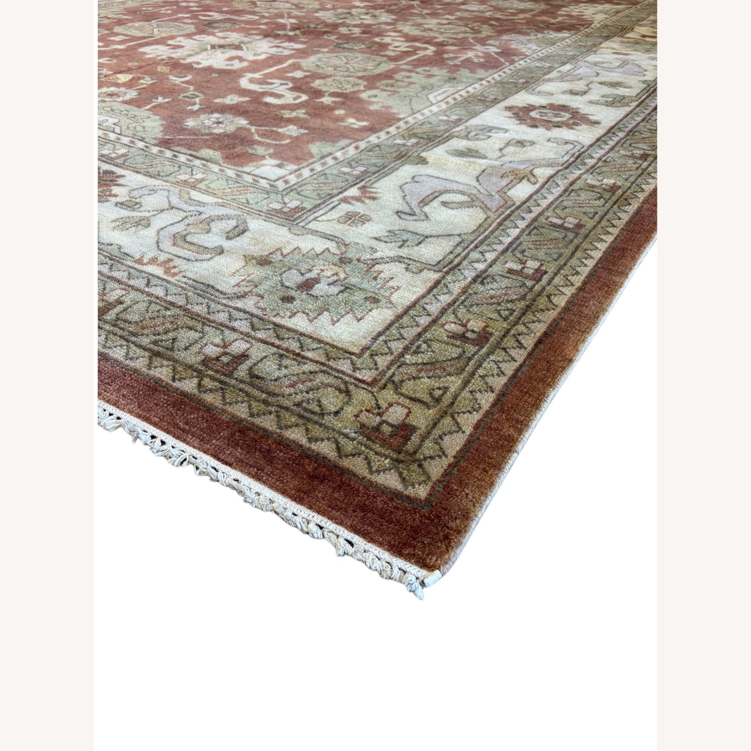 Orange Wool Area Rug 10' x 14' - image-4