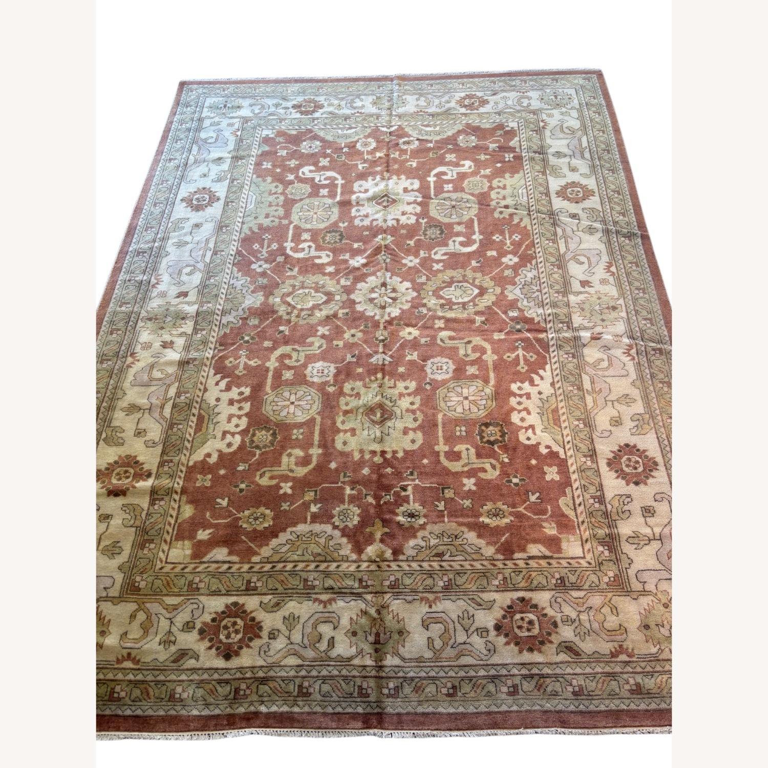 Orange Wool Area Rug 10' x 14' - image-1