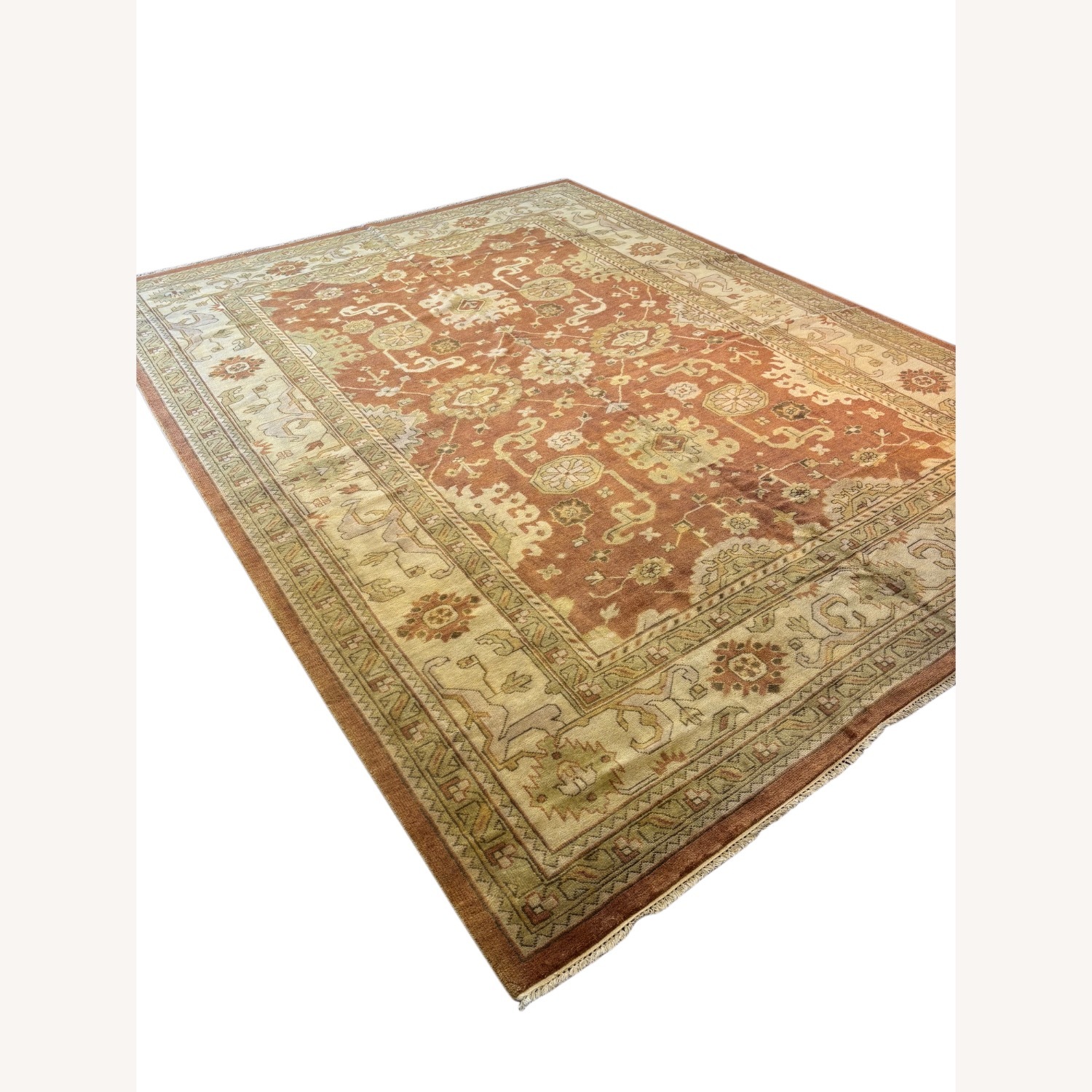 Orange Wool Area Rug 10' x 14' - image-3