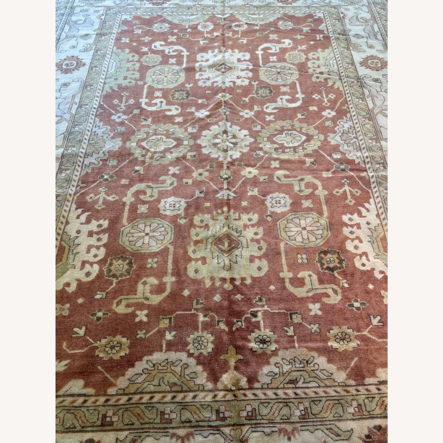 Orange Wool Area Rug 10' x 14' - image-7