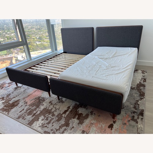 Used Scandinavian Designs Holfred Dark Brown Wood Full Bed for sale on AptDeco