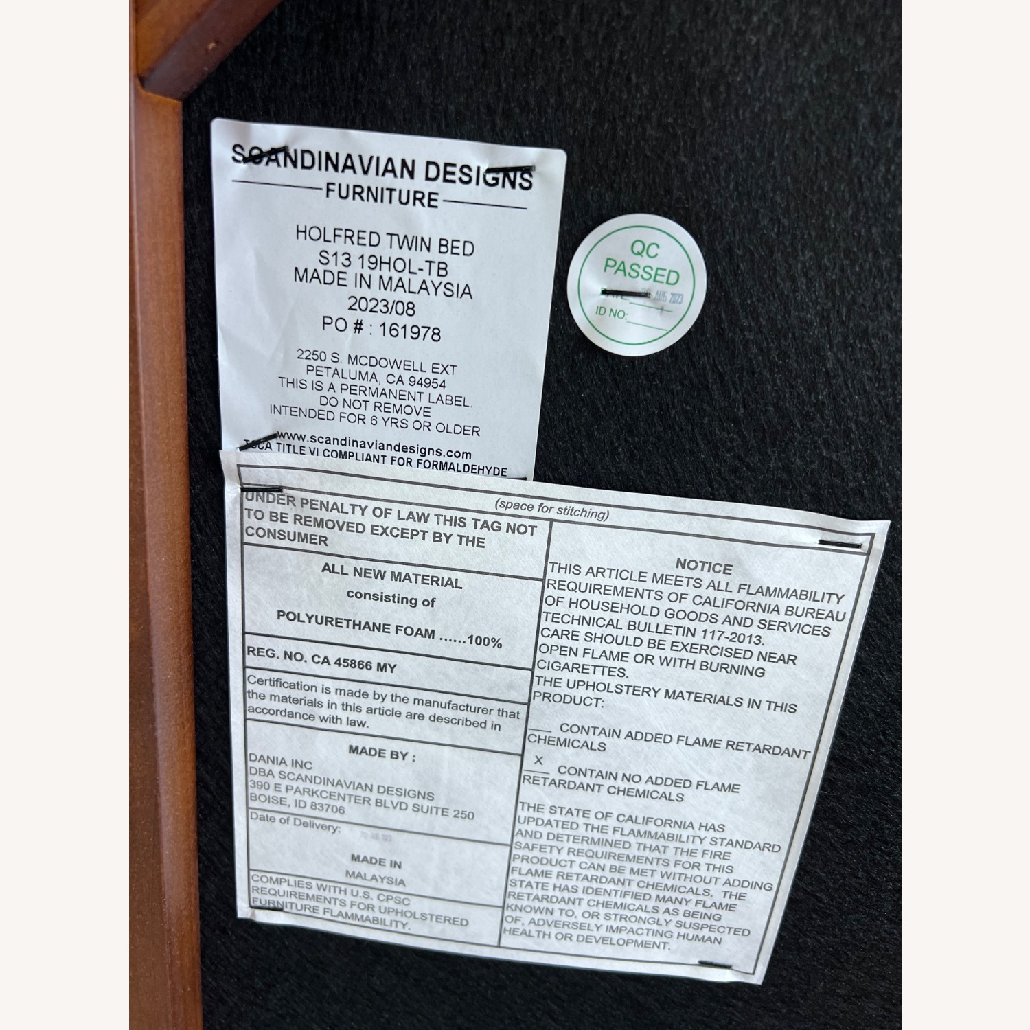 Scandinavian Designs Holfred Dark Brown Wood Full Bed - image-3