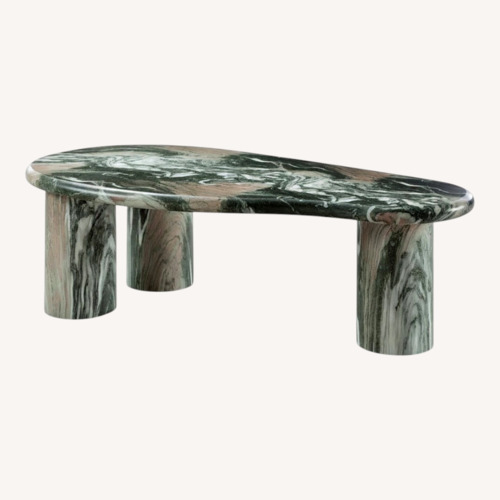 Used Wayfair Green Marble Finish Coffee Table for sale on AptDeco
