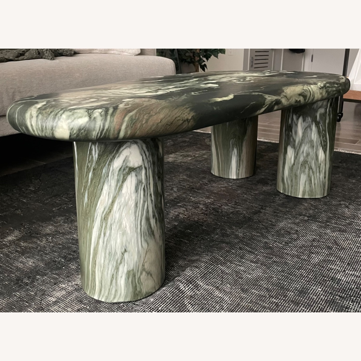 Wayfair Green Marble Finish Coffee Table - image-3