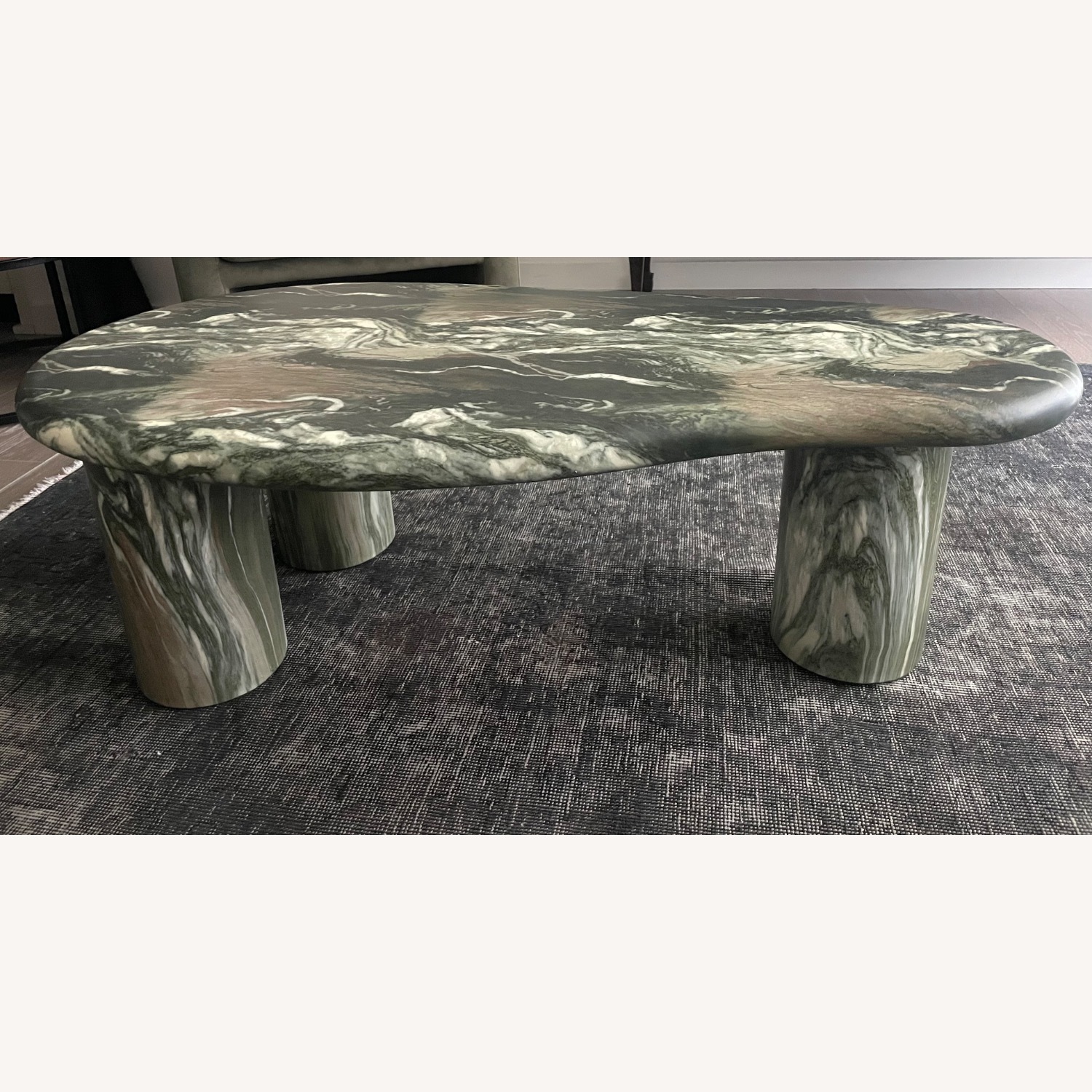 Wayfair Green Marble Finish Coffee Table - image-2