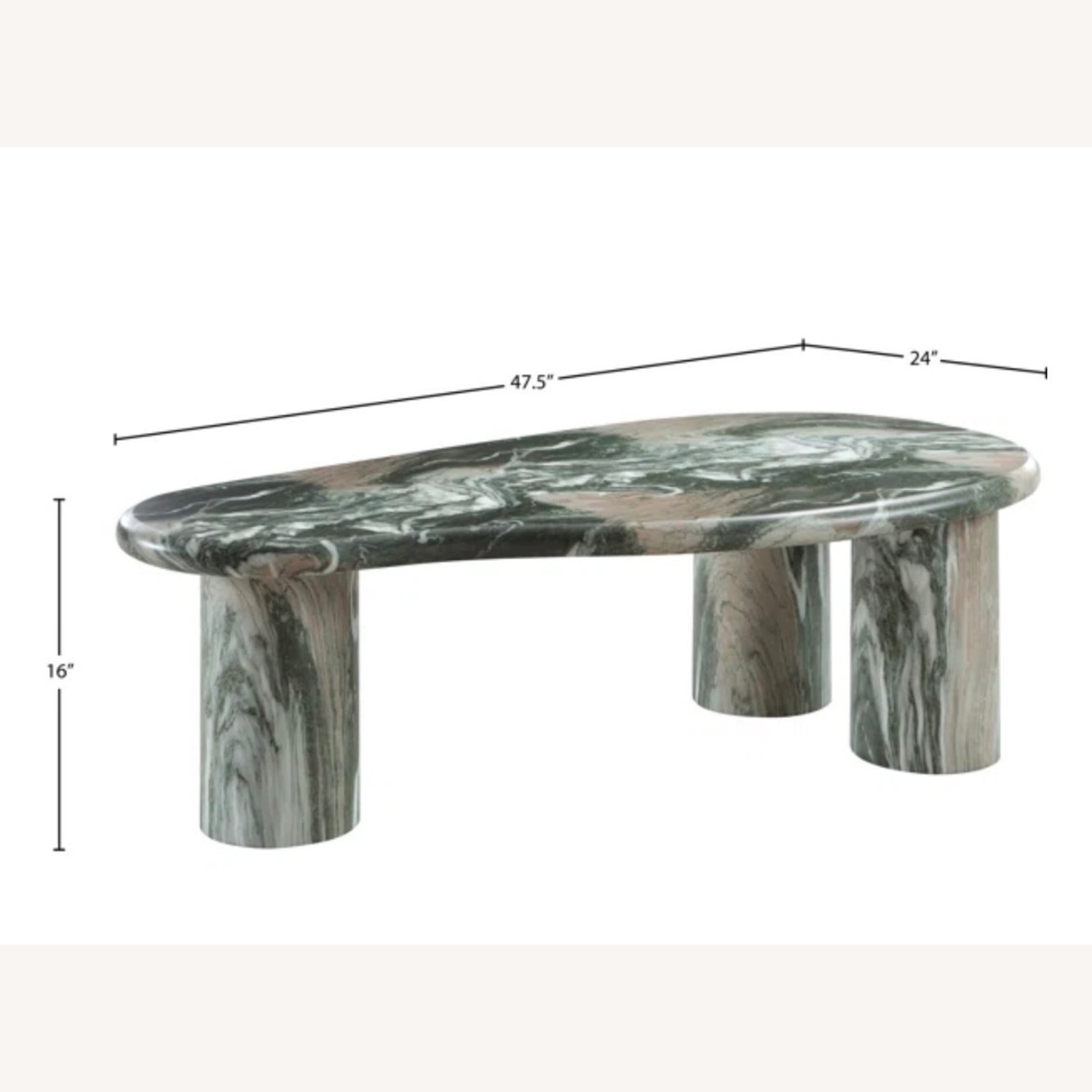 Wayfair Green Marble Finish Coffee Table - image-5