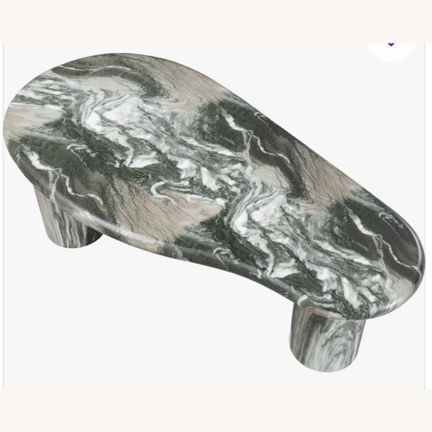 Wayfair Green Marble Finish Coffee Table - image-1