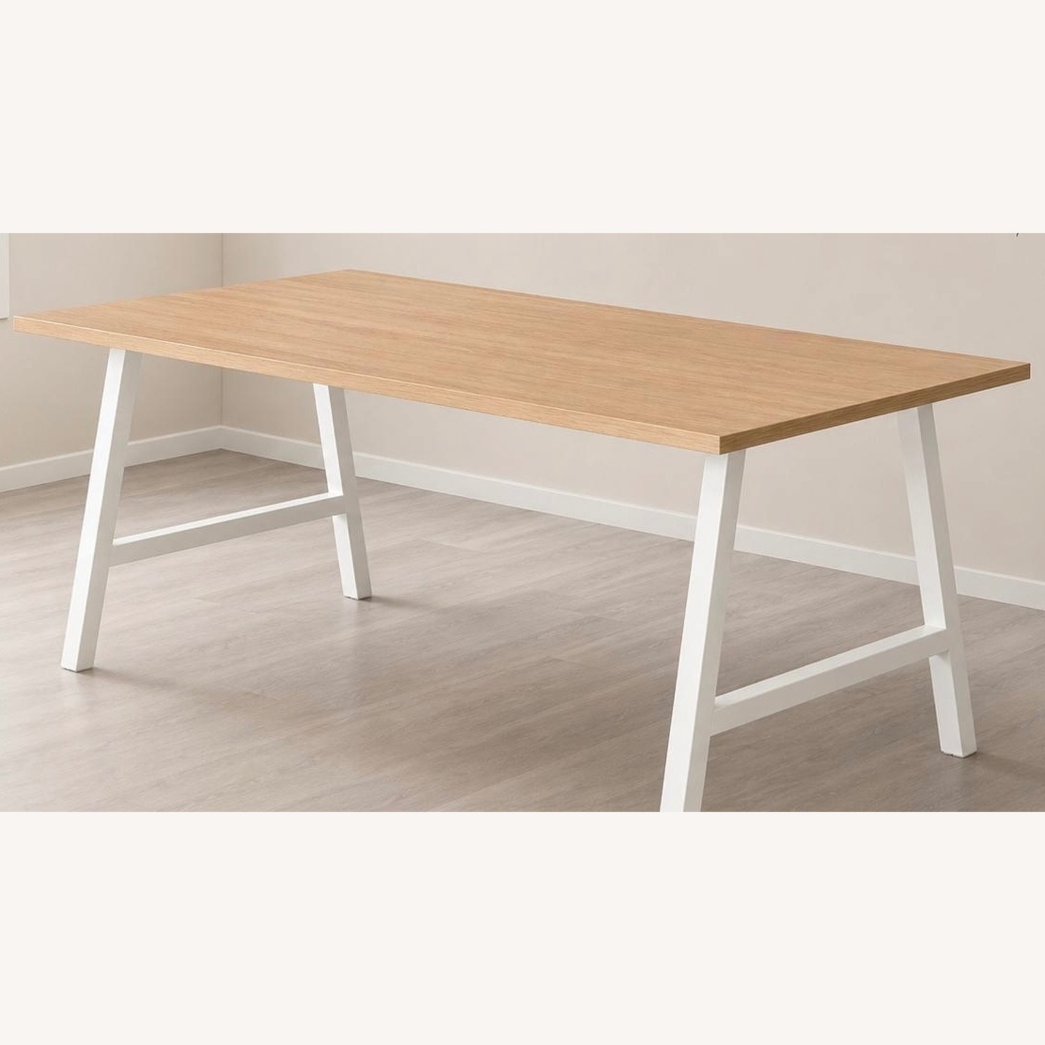 Light Brown Wood Desk - image-2