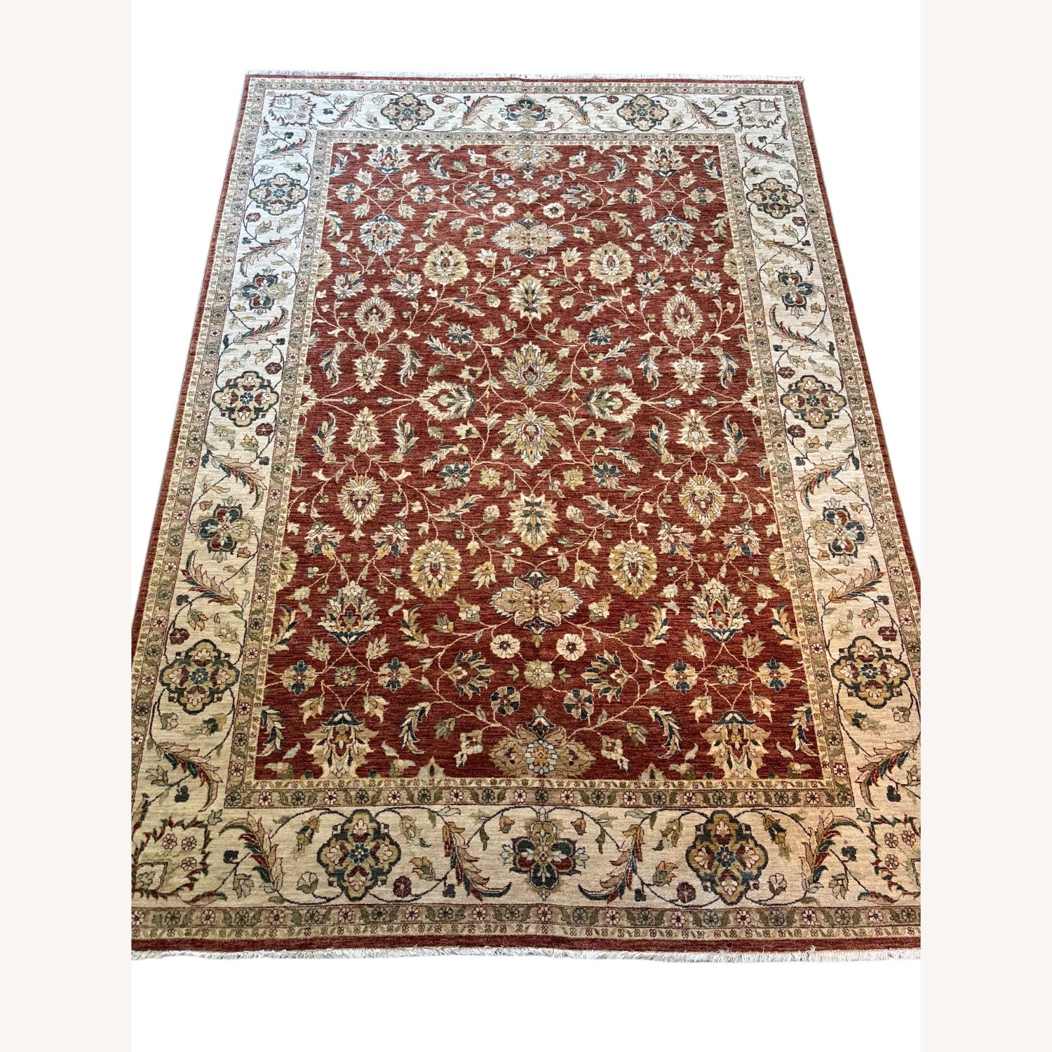 Traditional Red Wool Area Rug 8.6 x 11.6 - image-1