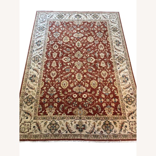 Used Traditional Red Wool Area Rug 8.6 x 11.6 for sale on AptDeco
