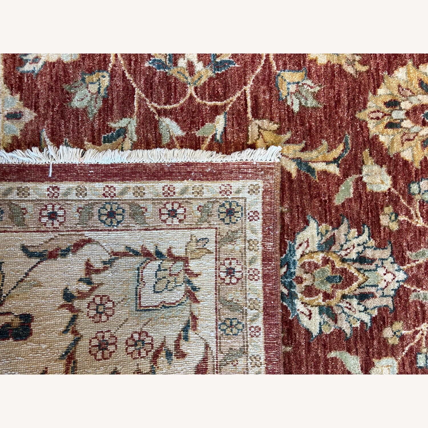 Traditional Red Wool Area Rug 8.6 x 11.6 - image-7