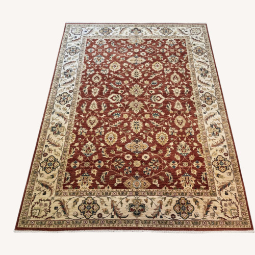 Used Traditional Red Wool Area Rug 8.6 x 11.6 for sale on AptDeco