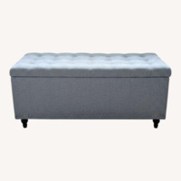 Blue Fabric Ottoman