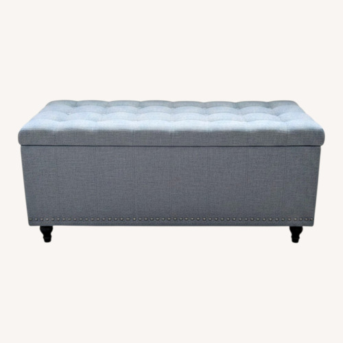 Used Blue Fabric Ottoman for sale on AptDeco