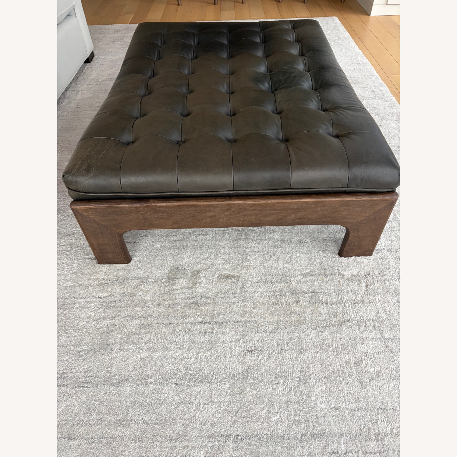 Four Hands Halston Cocktail Black Leather Ottoman - image-4