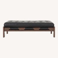 Four Hands Halston Cocktail Black Leather Ottoman