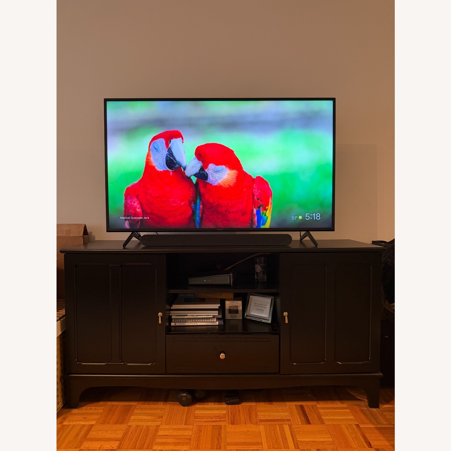 IKEA Lommarp Black Wood Media Storage - image-1