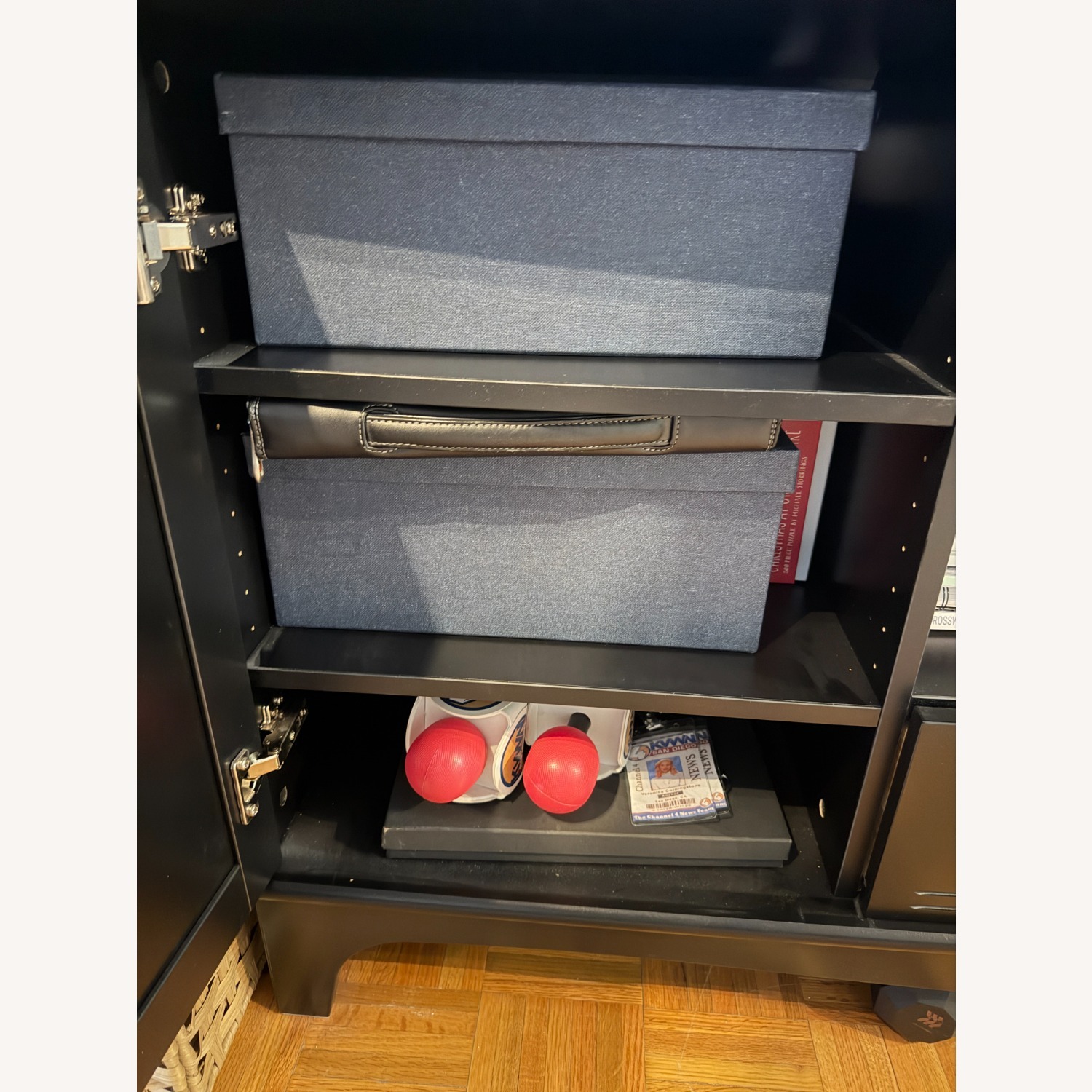 IKEA Lommarp Black Wood Media Storage - image-2