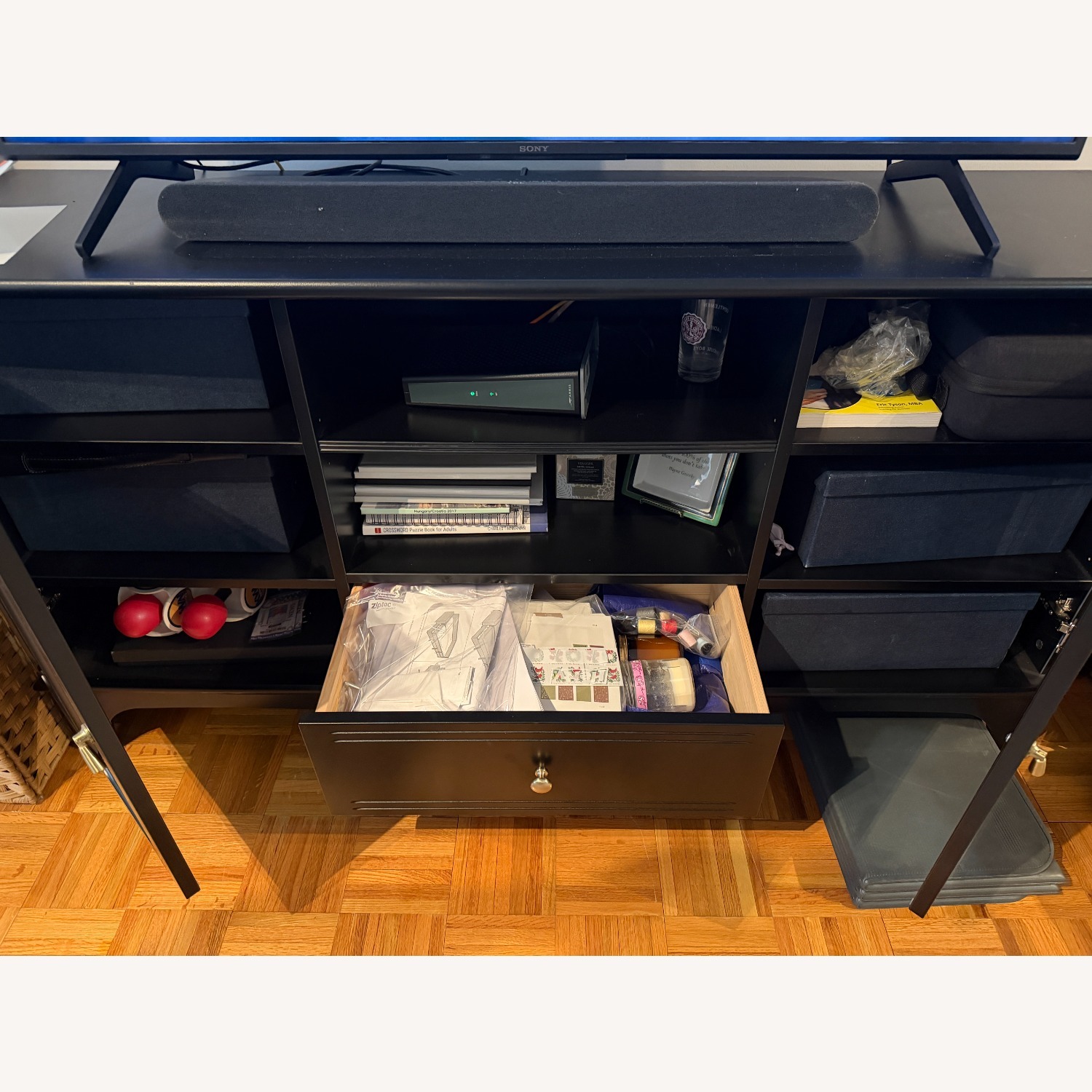 IKEA Lommarp Black Wood Media Storage - image-3