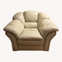 Natural Faux Leather Loveseat