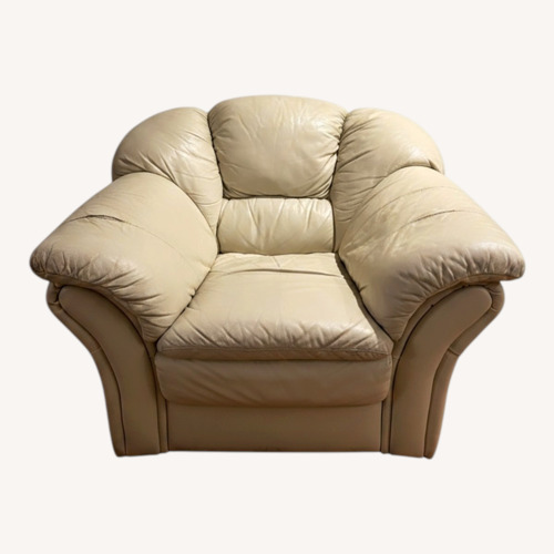Used Natural Faux Leather Loveseat for sale on AptDeco