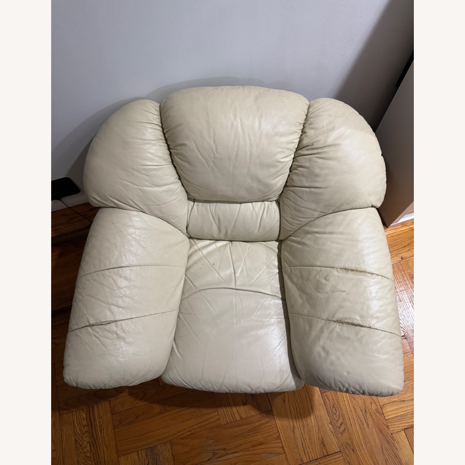 Natural Faux Leather Loveseat - image-2