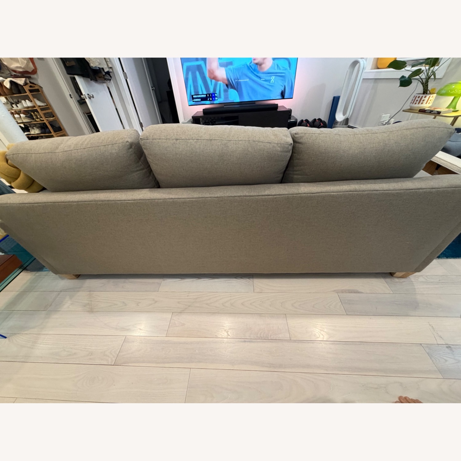 Mantle Furniture Burke Light Gray 3+ Seater Sofa - image-4