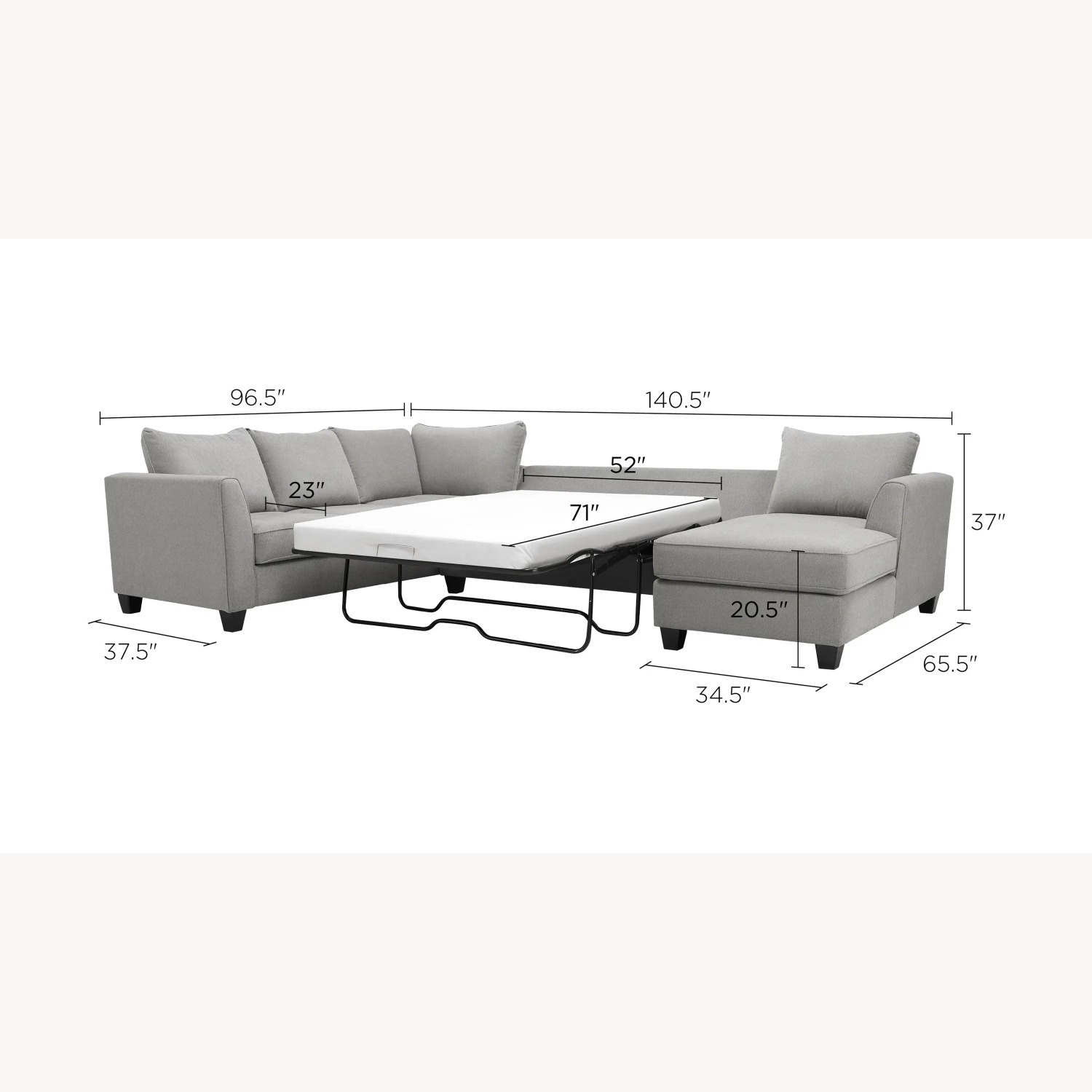 Raymour & Flanigan Daine Light Gray 3+ Piece Sectional - image-1