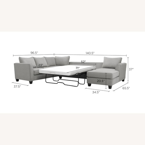 Used Raymour & Flanigan Daine Light Gray 3+ Piece Sectional for sale on AptDeco