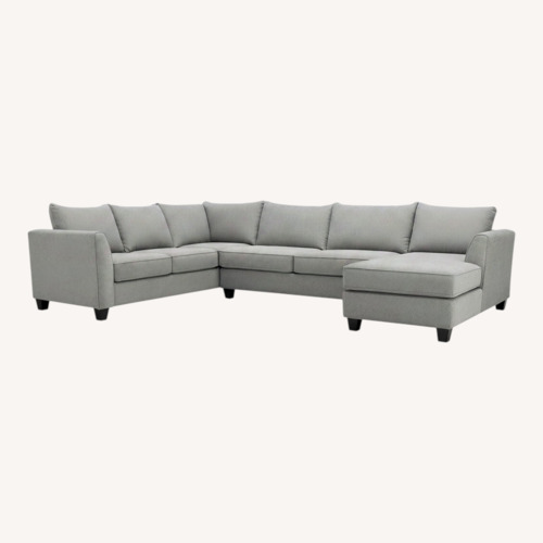 Used Raymour & Flanigan Daine Light Gray 3+ Piece Sectional for sale on AptDeco