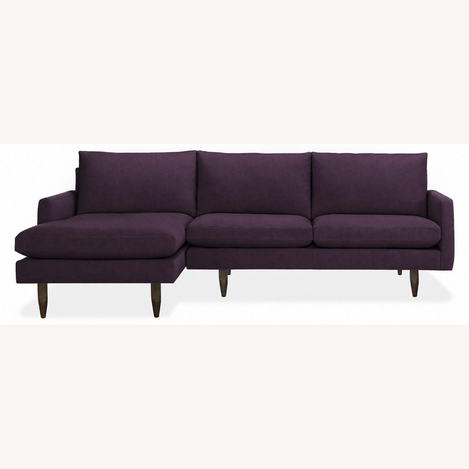 Room & Board Jasper Purple Velvet 2 Piece Sofa w Chaise - image-5