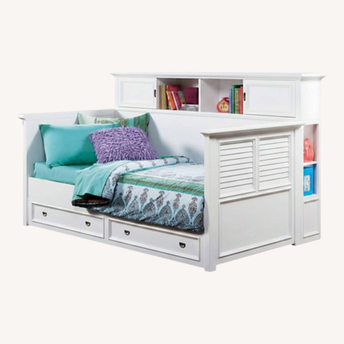 Used Raymour & Flanigan Varsity Twin  Bookcase Trundle DayBed  for sale on AptDeco