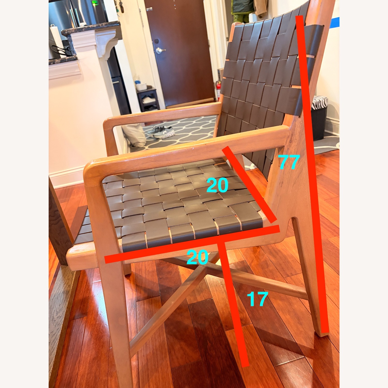 Crate & Barrel Natural Wood Dining Chairs - image-4