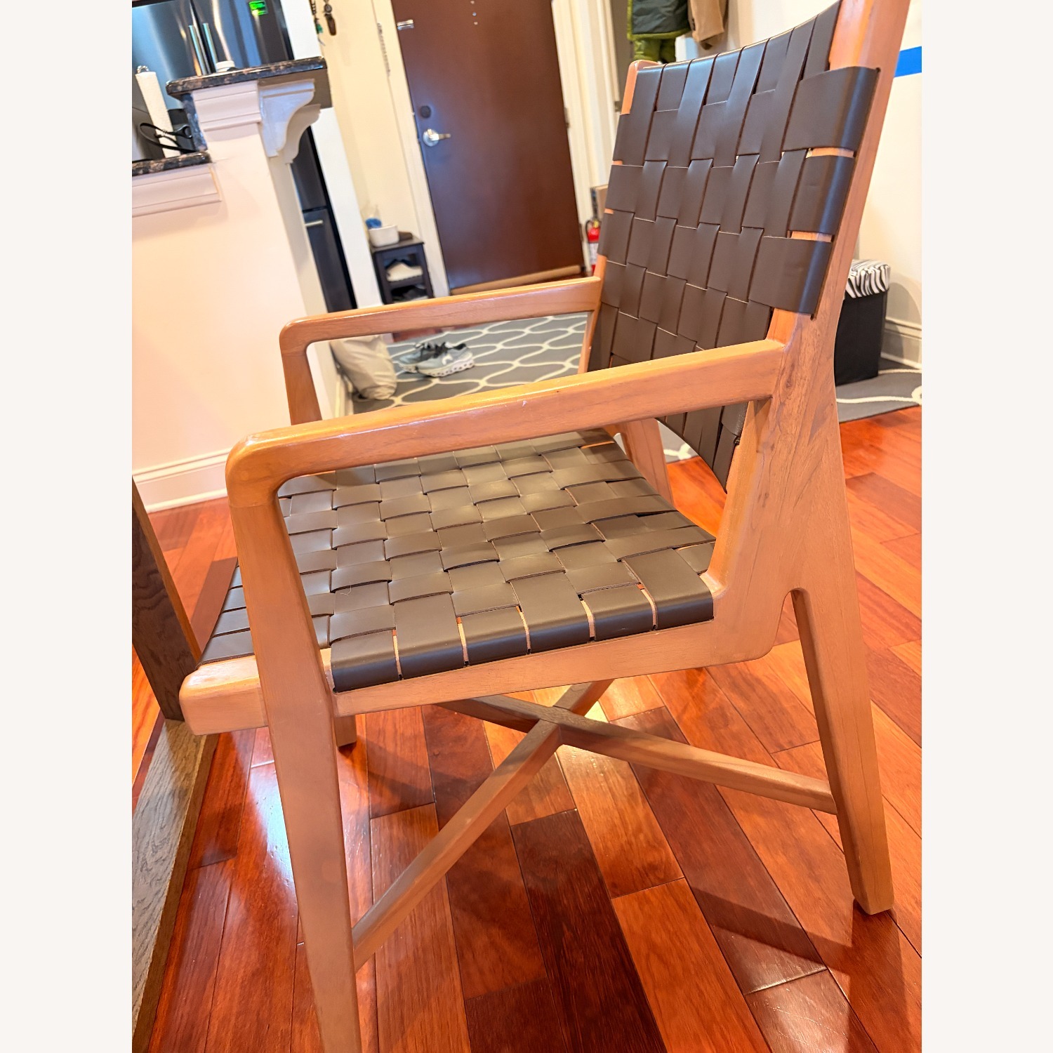 Crate & Barrel Natural Wood Dining Chairs - image-3