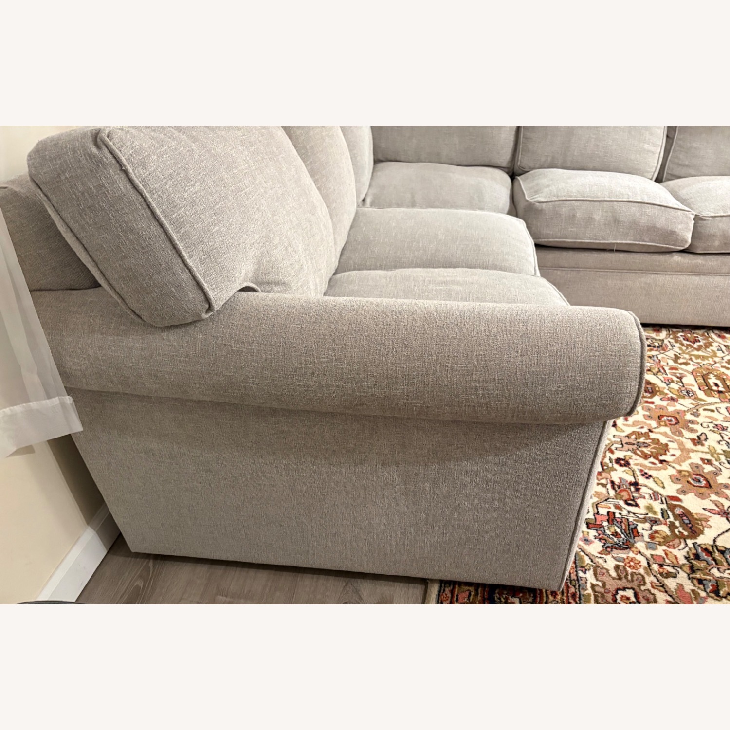 Light Gray Fabric 3+ Piece Sectional - image-3