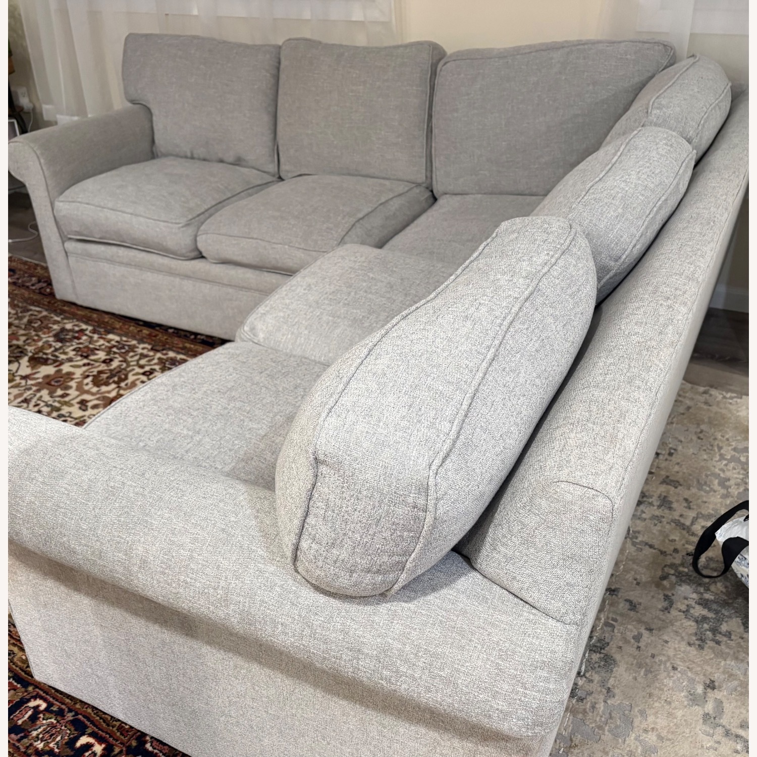 Light Gray Fabric 3+ Piece Sectional - image-2