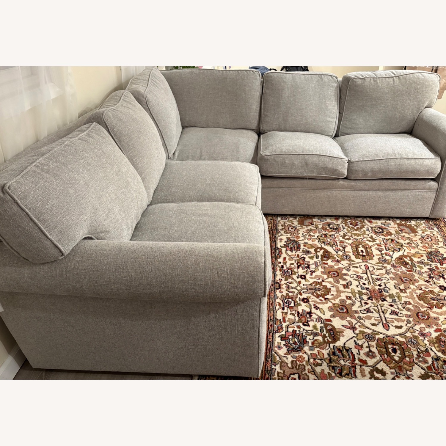 Light Gray Fabric 3+ Piece Sectional - image-4