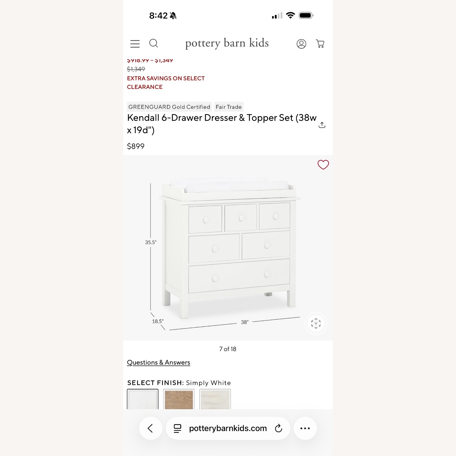 Pottery Barn Kids White Wood Dresser - image-4