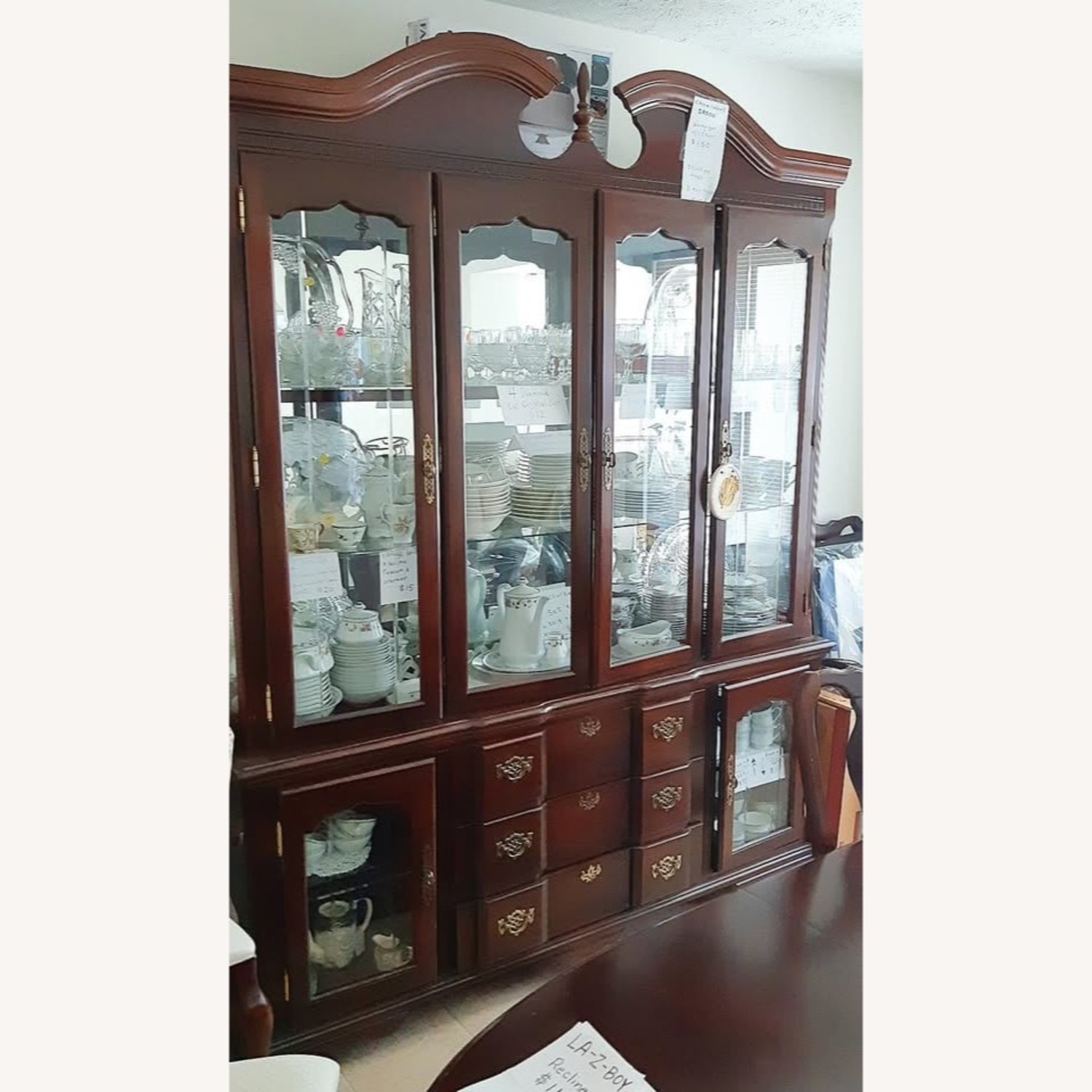 Dark Brown Wood Wall Unit - image-2