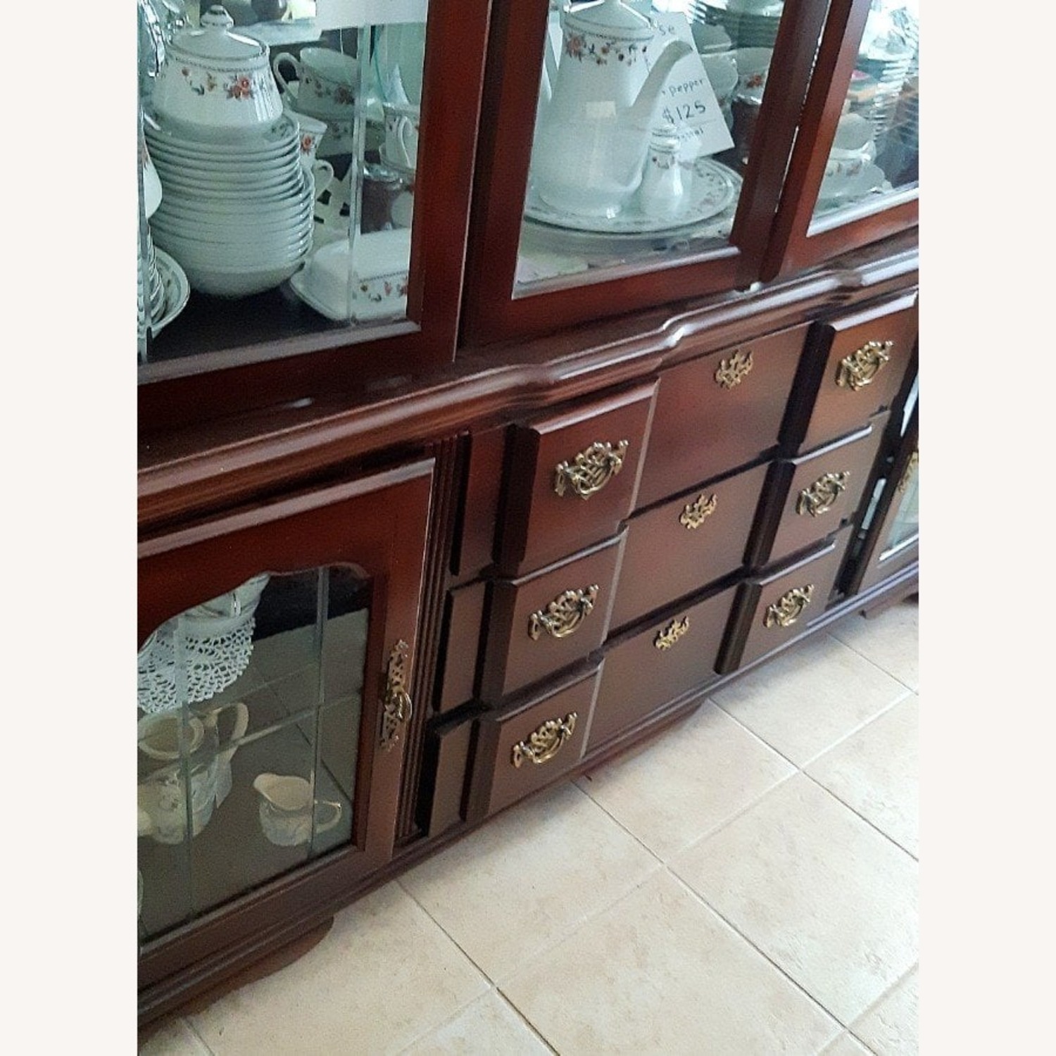 Dark Brown Wood Wall Unit - image-3