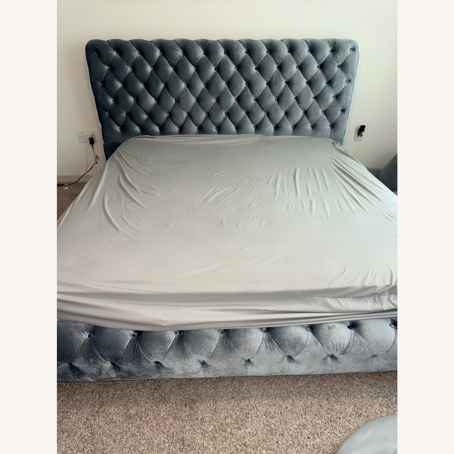 King Size Upholstered Platform Bed - image-1