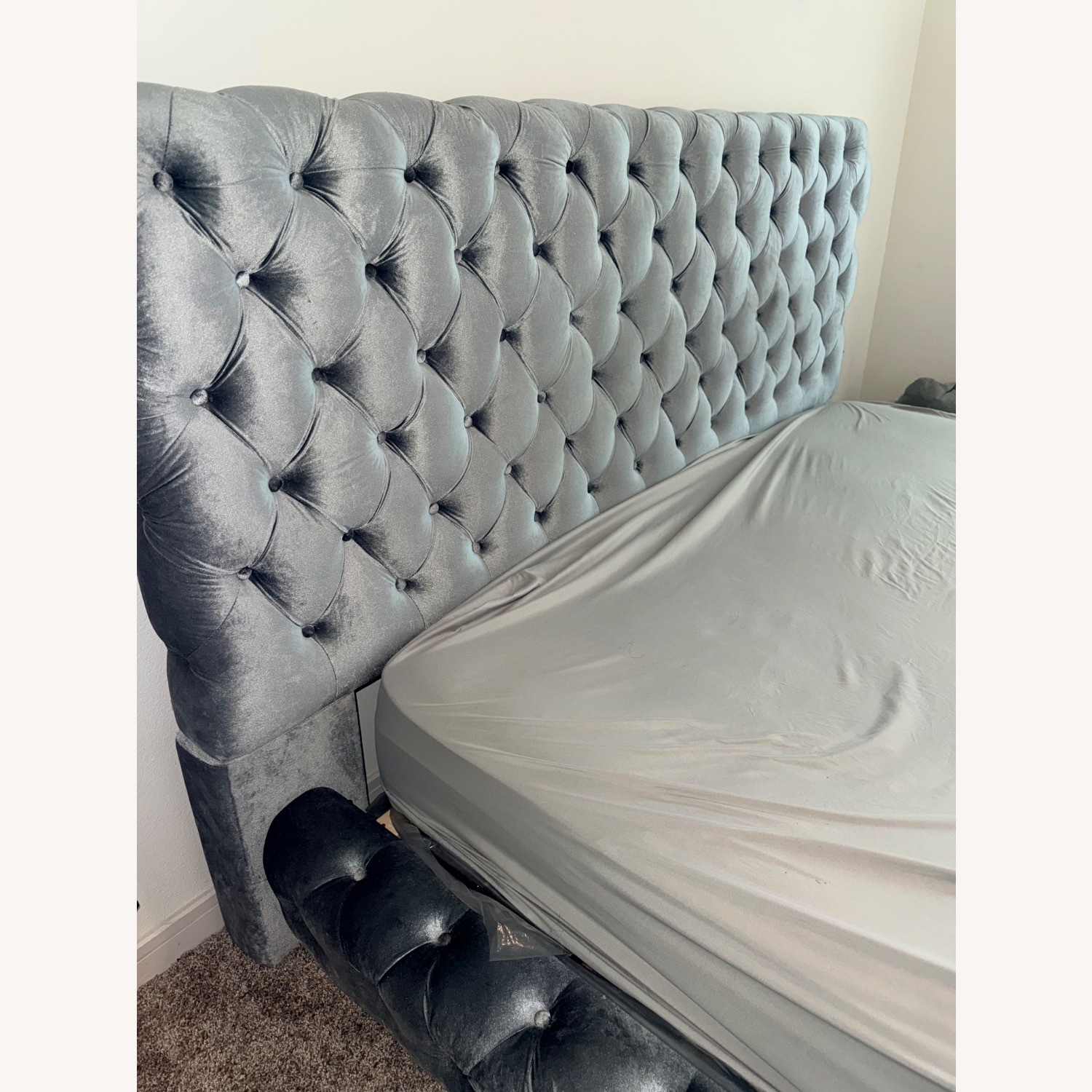 King Size Upholstered Platform Bed - image-4