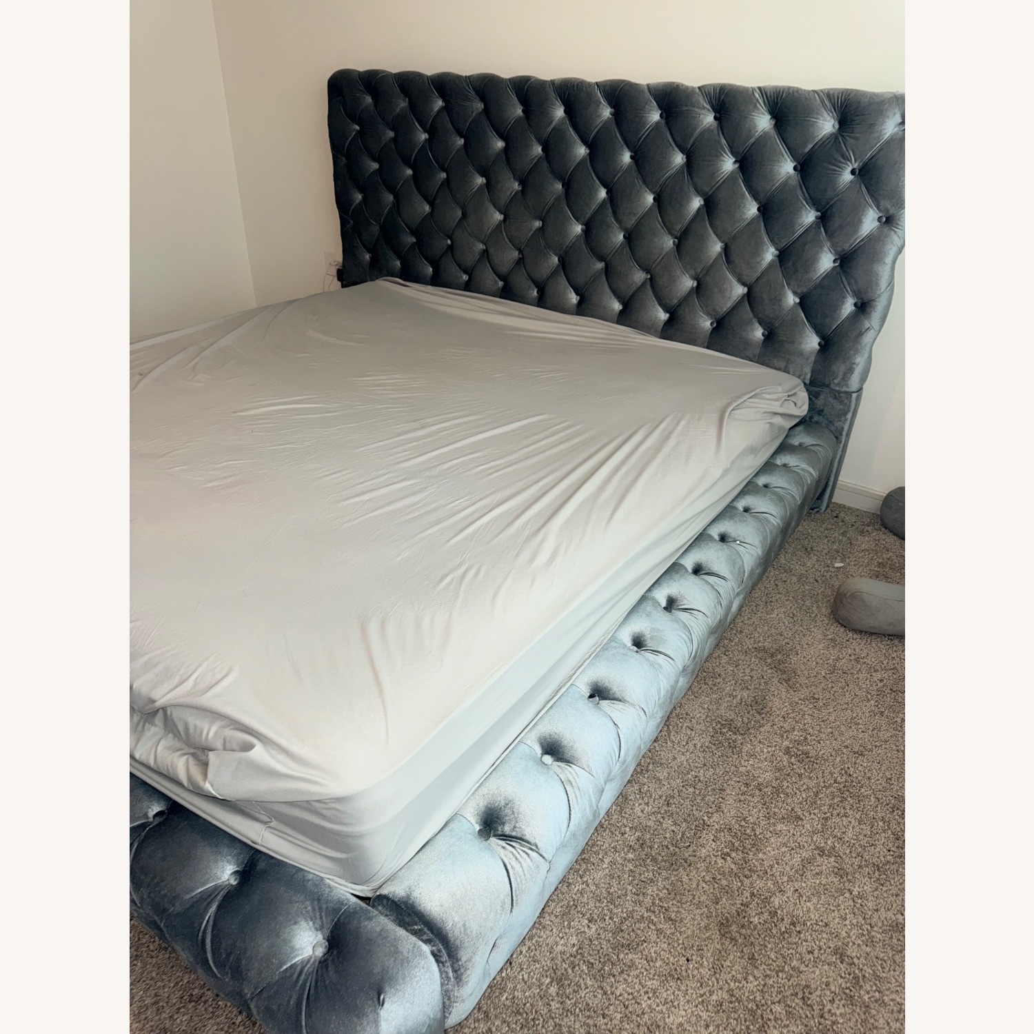 King Size Upholstered Platform Bed - image-3