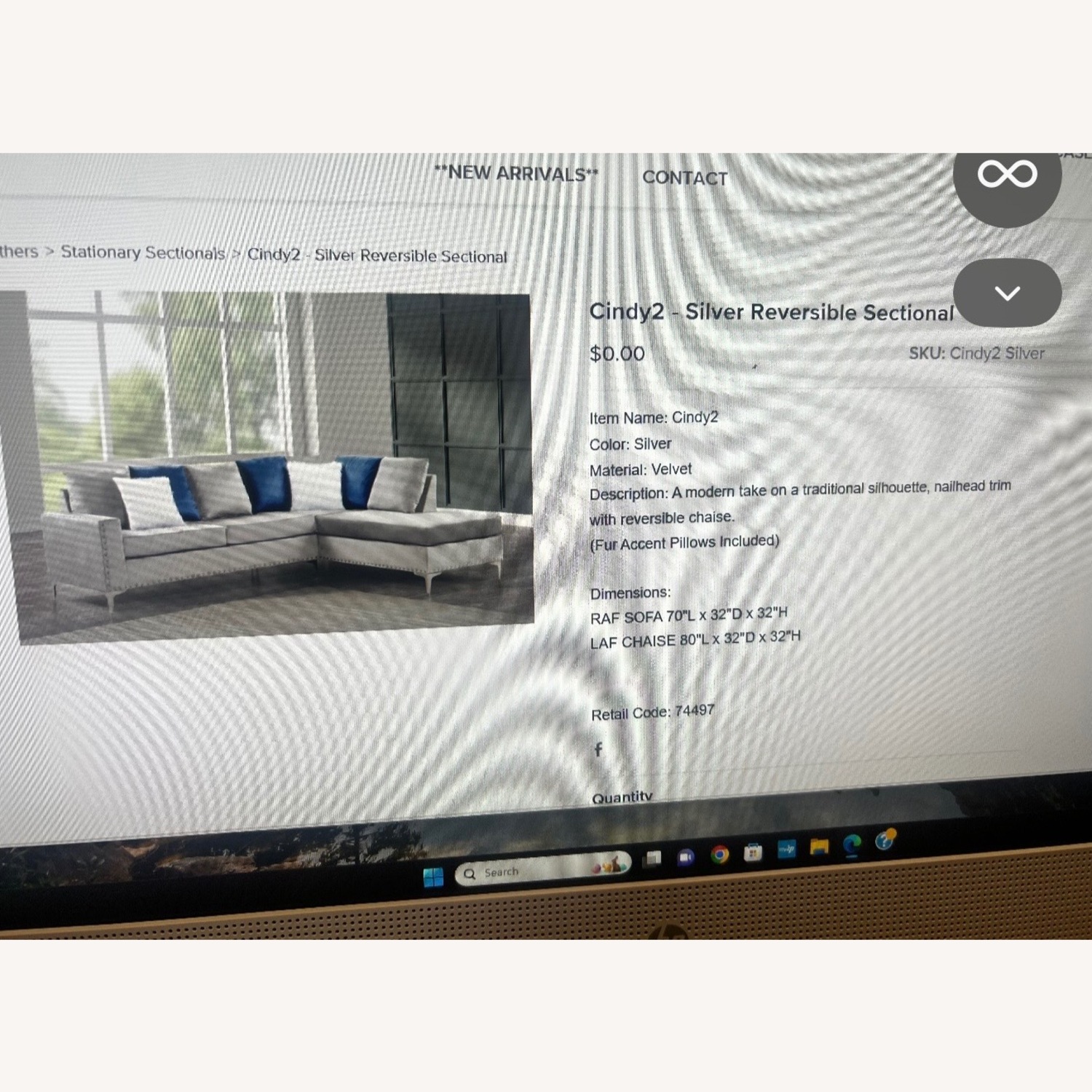 Light Gray Suede 3+ Piece Sectional - image-2