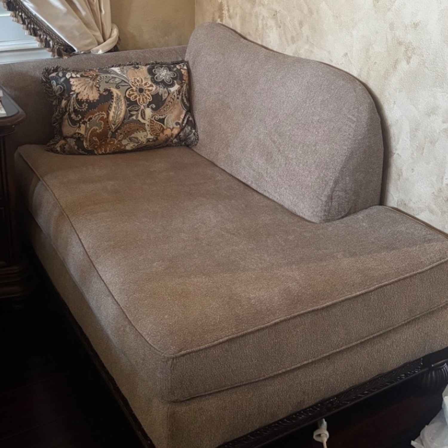 Ashley Furniture Light Brown Fabric Chaise Lounge - image-3