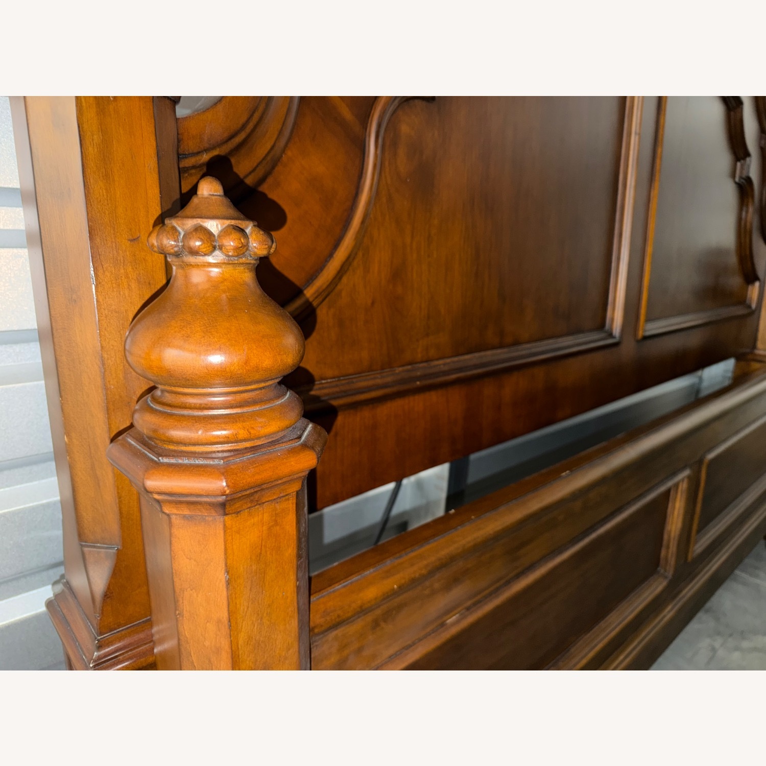 Ethan Allen Dark Brown Wood California King Bed - image-5