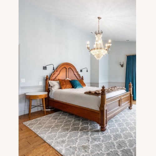 Used Ethan Allen Dark Brown Wood California King Bed for sale on AptDeco